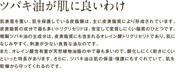 ツバキ油が肌に良いわけ